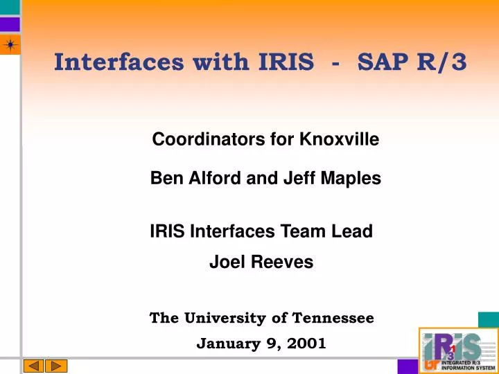 interfaces with iris sap r 3