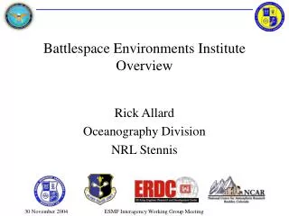 Battlespace Environments Institute Overview