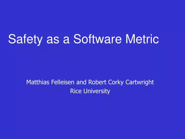 safety as a software metric