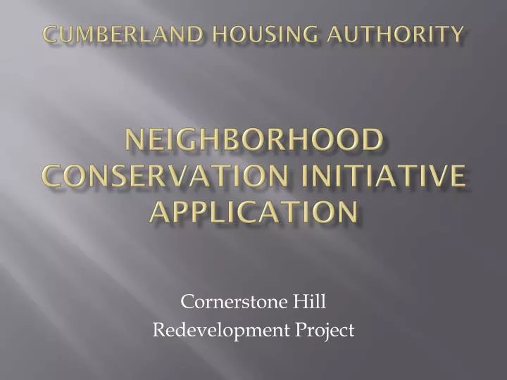 cumberland housing authority neighborhood conservation initiative application