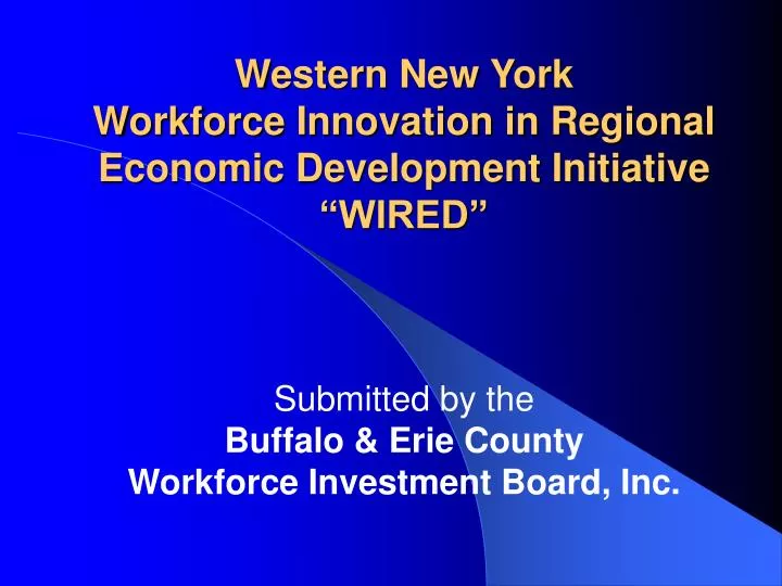 western new york workforce innovation in regional economic development initiative wired