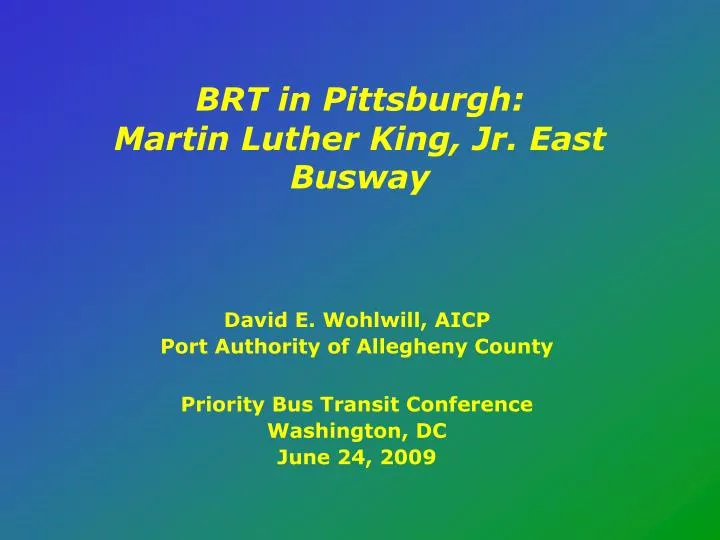 brt in pittsburgh martin luther king jr east busway