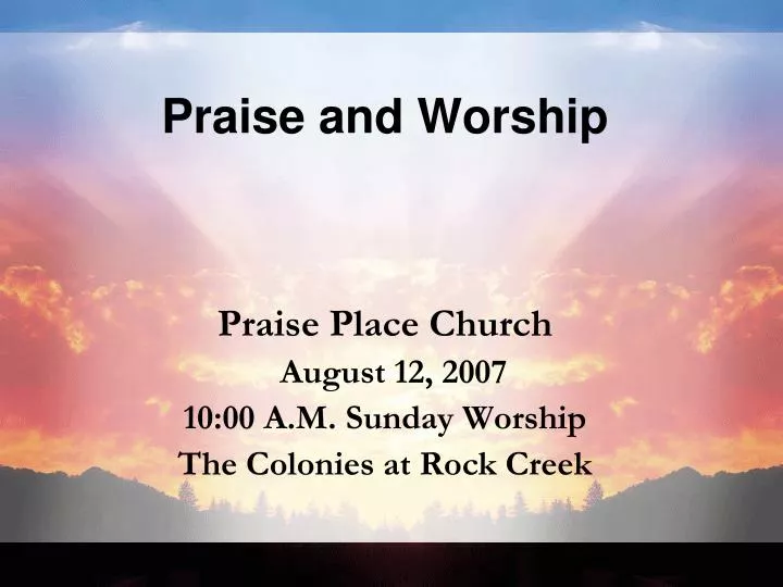 praise and worship