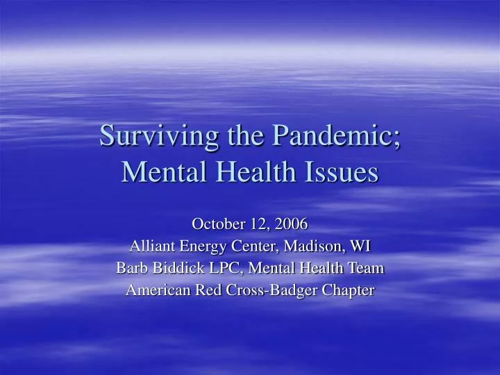 surviving the pandemic mental health issues