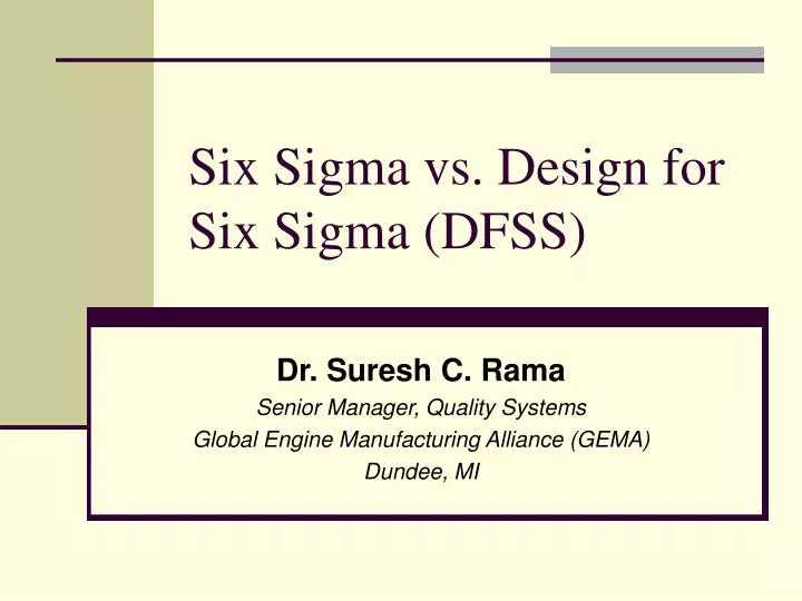 six sigma vs design for six sigma dfss