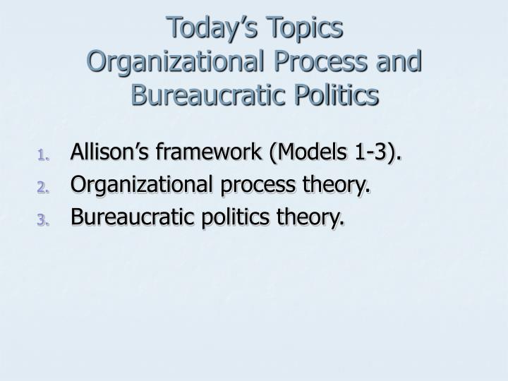 today s topics organizational process and bureaucratic politics