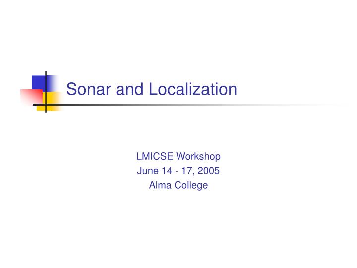 sonar and localization