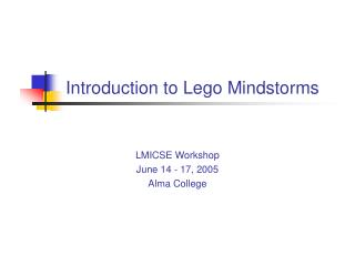 Introduction to Lego Mindstorms