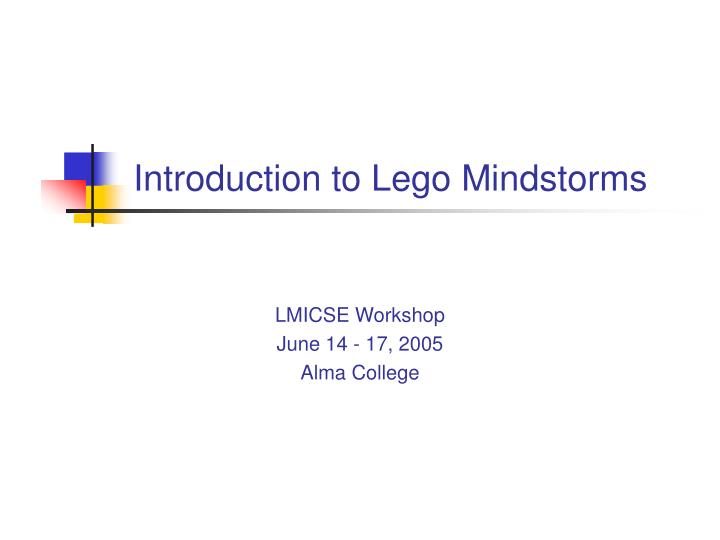 introduction to lego mindstorms