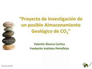 “Proyecto de Investigación de un posible Almacenamiento Geológico de CO 2 ”