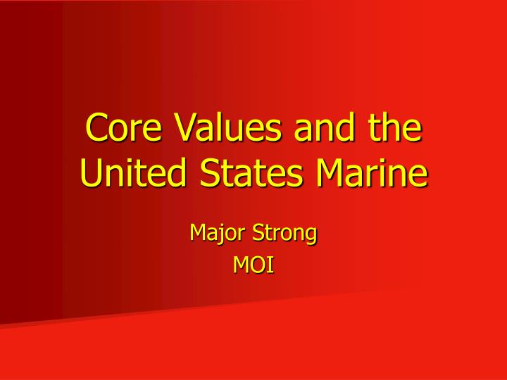 core values and the united states marine