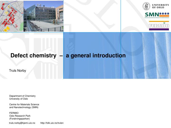 defect chemistry a general introduction