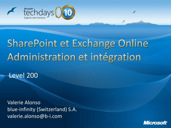 sharepoint et exchange online administration et int gration