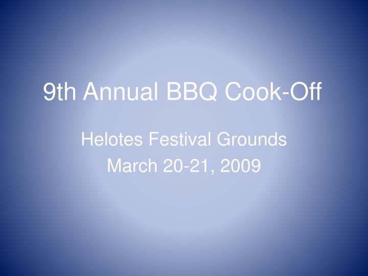 9th annual bbq cook off