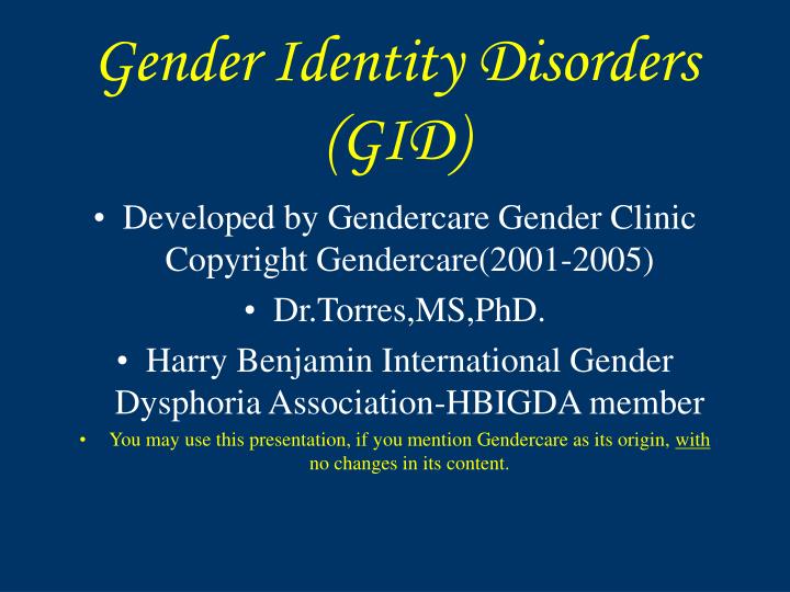 gender identity disorders gid