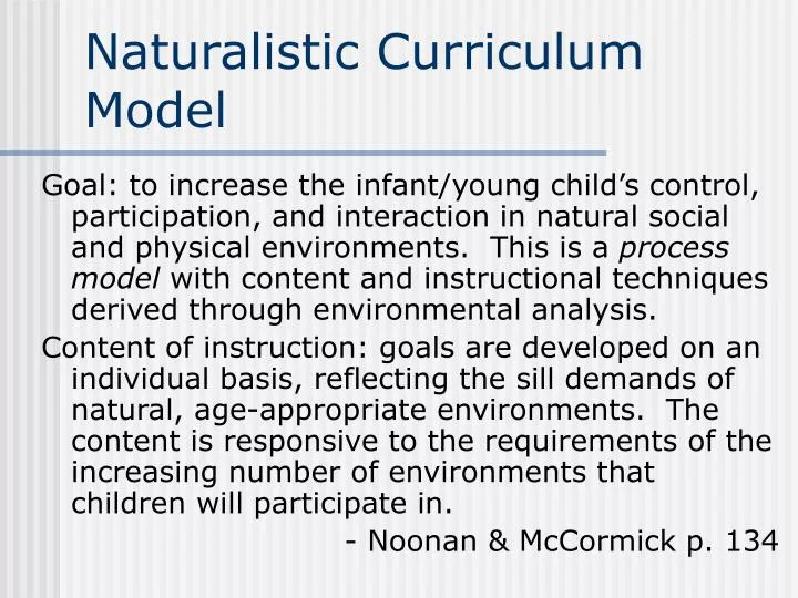 naturalistic curriculum model