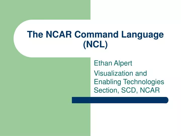 the ncar command language ncl