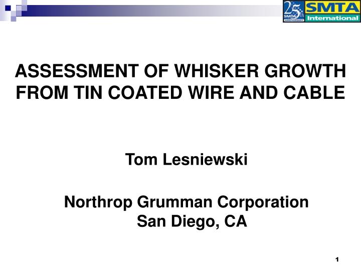 assessment of whisker growth from tin coated wire and cable