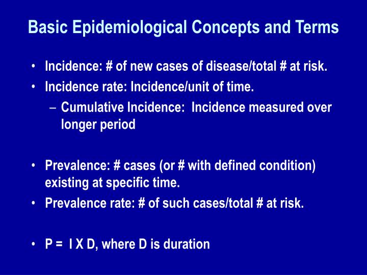 basic epidemiological concepts and terms