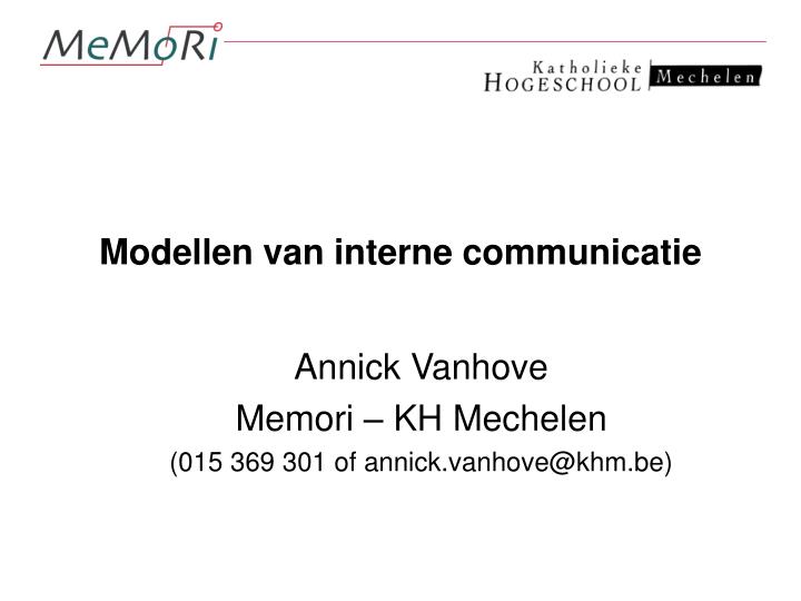 modellen van interne communicatie