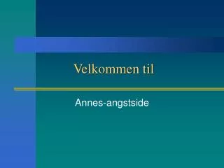 velkommen til