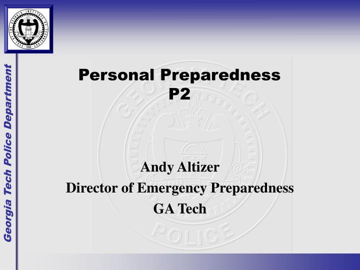 personal preparedness p2