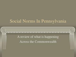 Social Norms In Pennsylvania