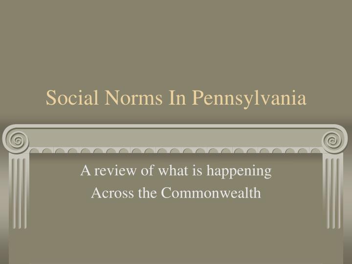 social norms in pennsylvania