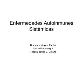 Enfermedades Autoinmunes Sistémicas