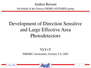 Development of Direction Sensitive and Large Effective Area Photodetectors