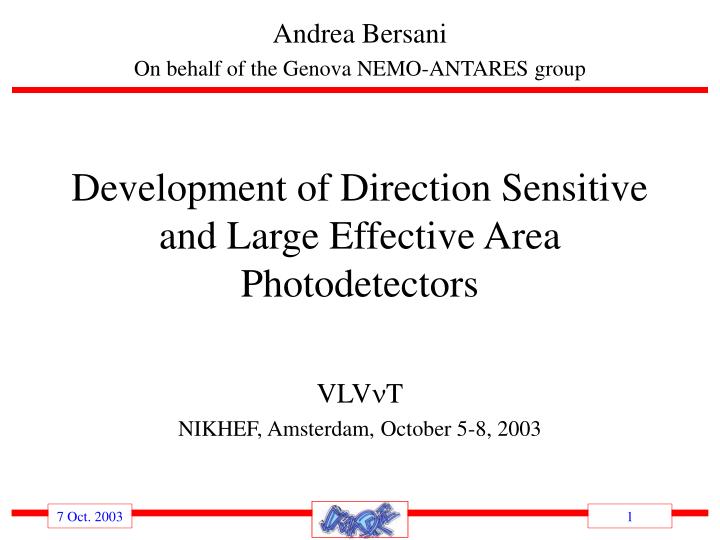 development of direction sensitive and large effective area photodetectors