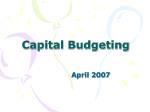Capital Budgeting - slide 1