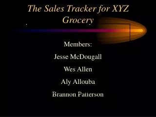 The Sales Tracker for XYZ Grocery
