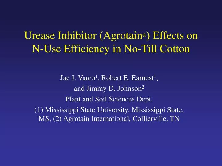 urease inhibitor agrotain effects on n use efficiency in no till cotton