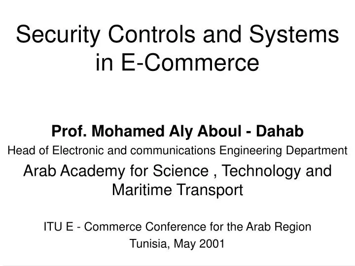 security controls and systems in e commerce