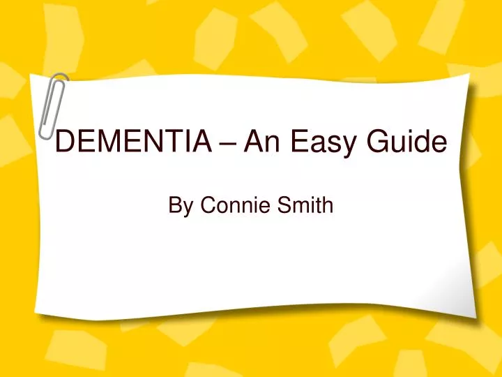 dementia an easy guide