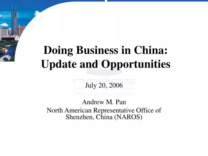 doing business in china update and opportunities