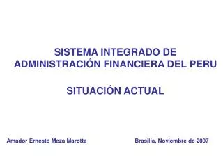 SISTEMA INTEGRADO DE ADMINISTRACIÓN FINANCIERA DEL PERU