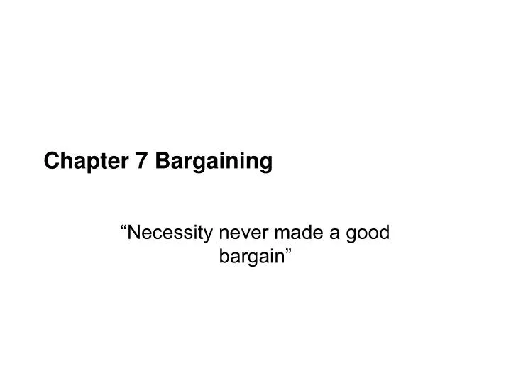 chapter 7 bargaining