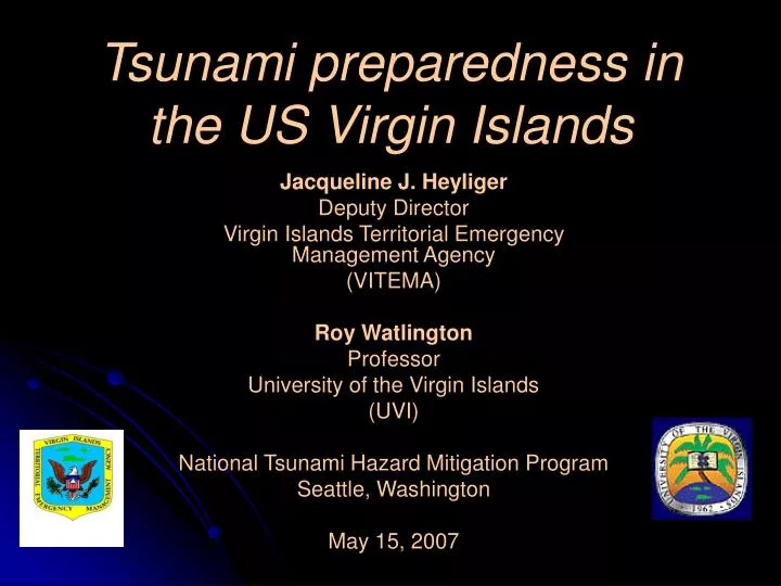 tsunami preparedness in the us virgin islands