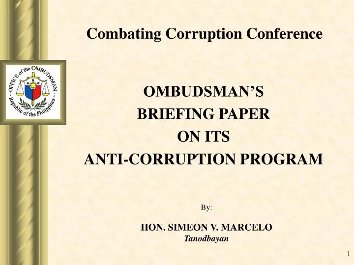 ombudsman s briefing paper on its anti corruption program