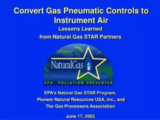 Convert Gas Pneumatic Controls to Instrument Air