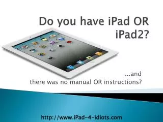 how to use iPAd & iPad 2