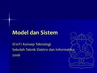 Model dan Sistem