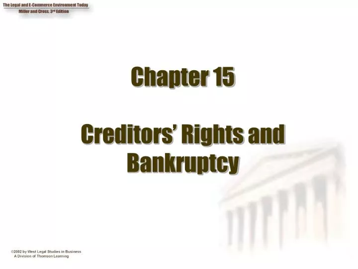 chapter 15 creditors rights and bankruptcy