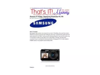 Picture IT Friday-Samsung Dualview PL170 (That’s IT Mommy)