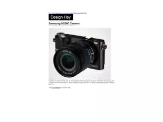 Samsung NX200 Camera (Design Hey)