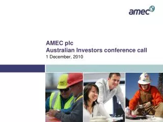 AMEC plc Australian Investors conference call