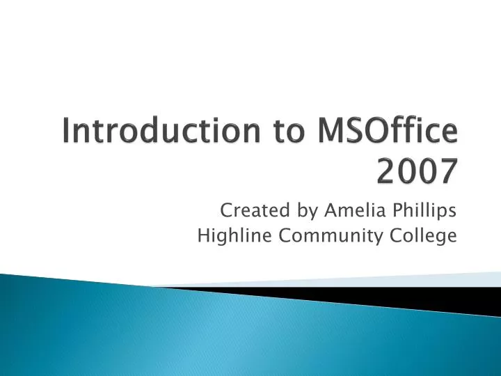 introduction to msoffice 2007