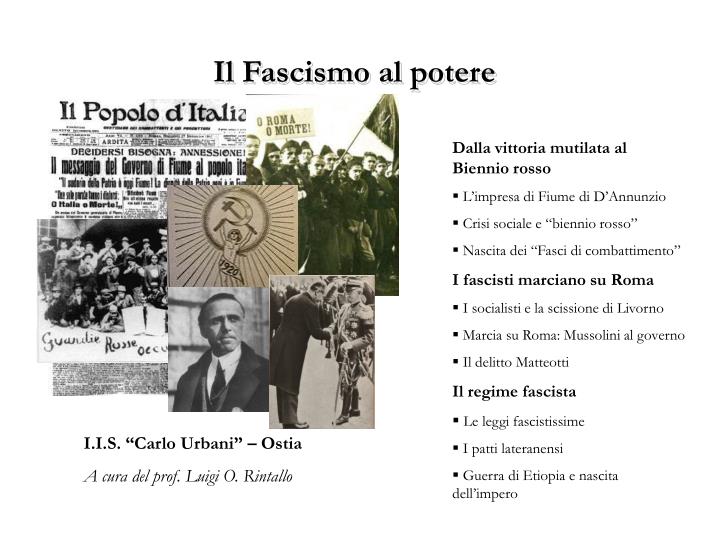 il fascismo al potere